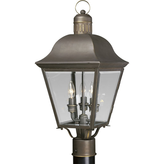 Progress Lighting Andover 22.38-Inches Antique Bronze Traditional Outdoor Light post lantern 565292