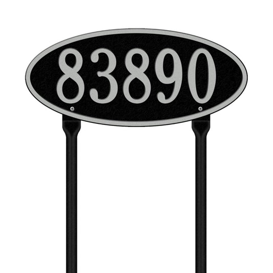 Whitehall 7-3/4-in H x 17-1/2-in W Black/Silver Aluminum Address Plaque 4013BS