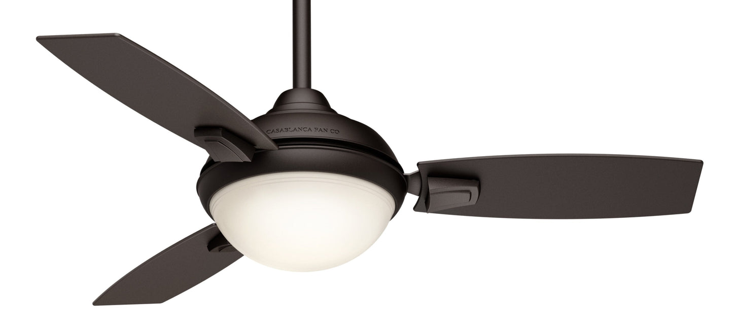 Casablanca Verse 44-in Integrated LED Outdoor Maiden Bronze with Espresso/Maiden Bronze Plastic Blades With Light and Remote ( 3 -Blade ) 693537