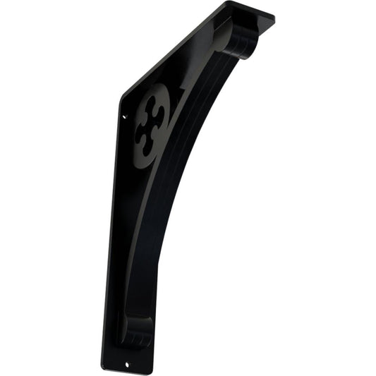 Ekena Millwork Crawley 7.5-in x 2-in x 10-in Black Wrought Iron Countertop Support Bracket BKTM02X07X10TCR