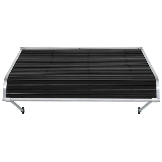 NuImage Awnings 1100 66-Inches Wide x 30-Inches Projection x 13-Inches Height Metal Black Solid Fixed Door Awning