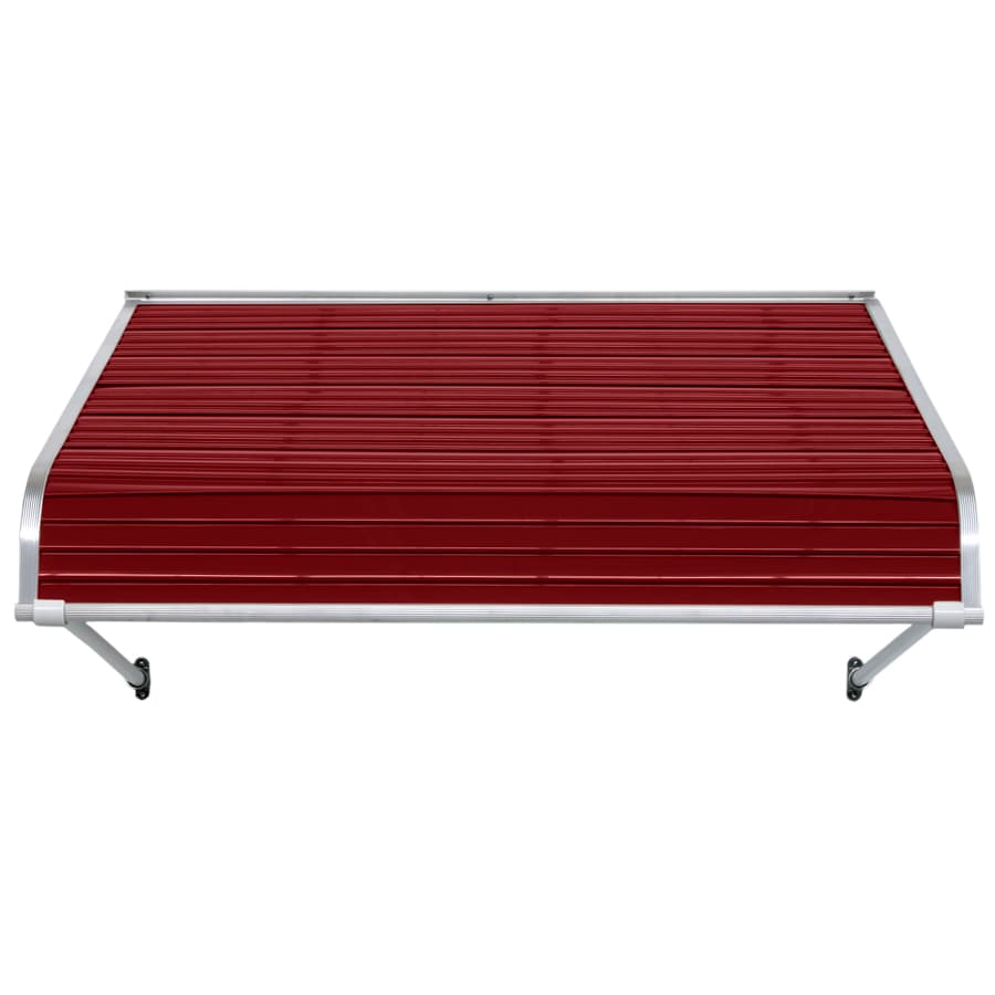 NuImage Awnings 1100 72-Inches Wide x 30-Inches Projection x 13-Inches Height Metal Brick Red Solid Fixed Door Awning