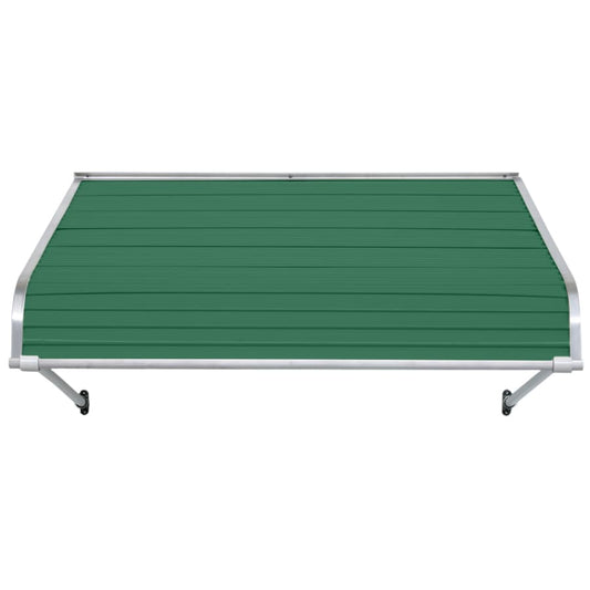 NuImage Awnings 1100 54-Inches Wide x 42-Inches Projection x 16-Inches Height Metal Fern Green Solid Fixed Door Awning
