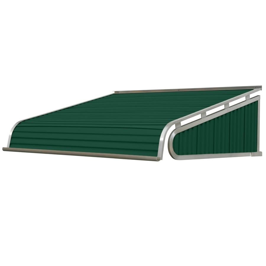NuImage Awnings 1500 66-Inches Wide x 24-Inches Projection x 12-Inches Height Metal Evergreen Solid Fixed Door Awning