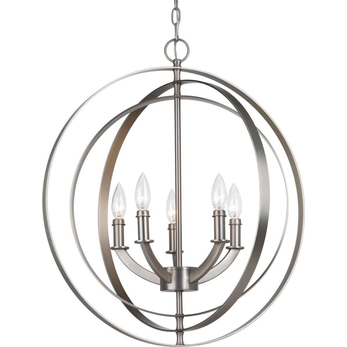 Progress Lighting Equinox 5 -Light Gray Transitional For Use in Bedrooms, Dining Rooms, Foyers, Kitchens, Living Rooms Chandelier 797651