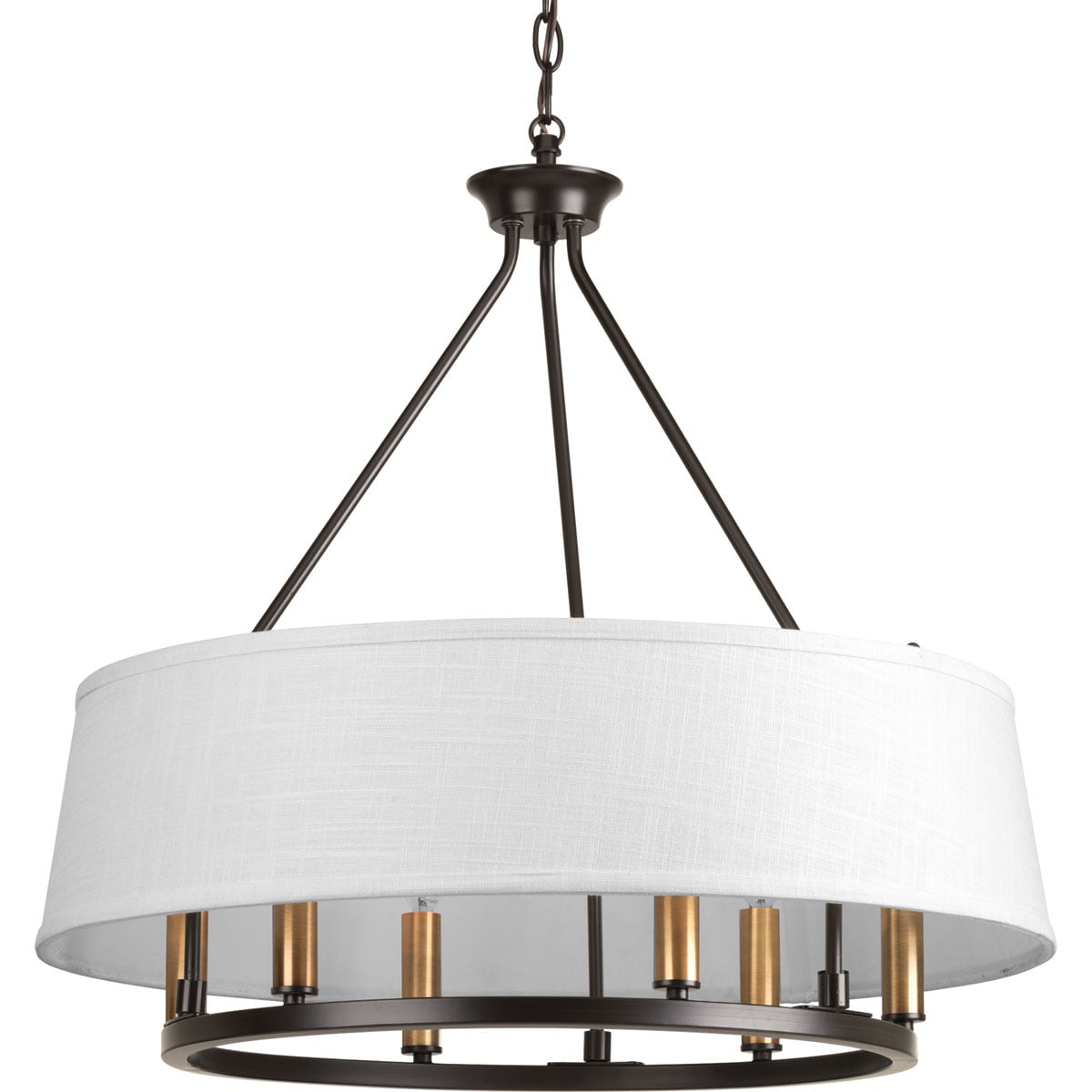 Progress Lighting Cherish 6 -Light Antique Bronze Coastal For Use in Bedrooms, Dining Rooms, Foyers, Kitchens, Living Rooms Chandelier 797744