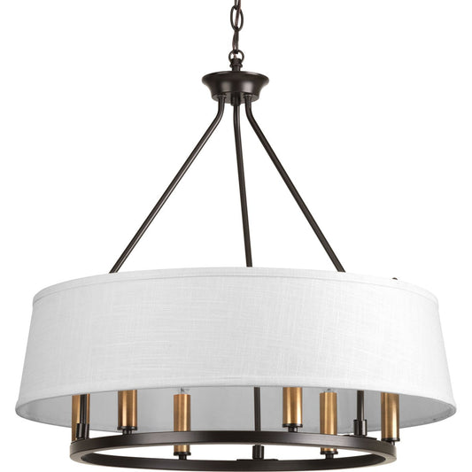 Progress Lighting Cherish 6 -Light Antique Bronze Coastal For Use in Bedrooms, Dining Rooms, Foyers, Kitchens, Living Rooms Chandelier 797744