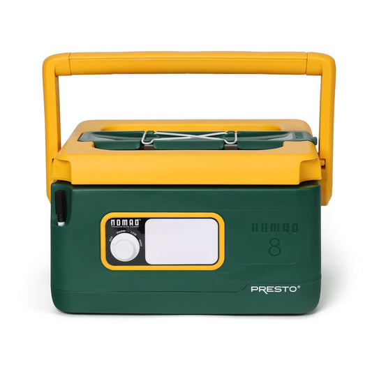 06019 8-Quart Nomad Traveling Slow Cooker, Locking Lid, Dry Erase Board, Green/Gold