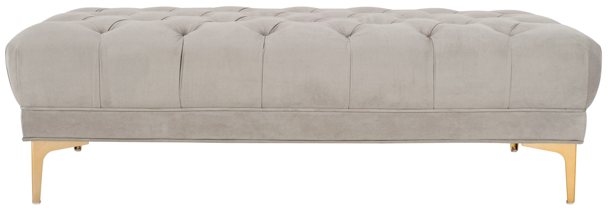 Safavieh Zarya Modern Gray/Brass Accent Bench 54.0-in x 27.0-in x 16.0-in