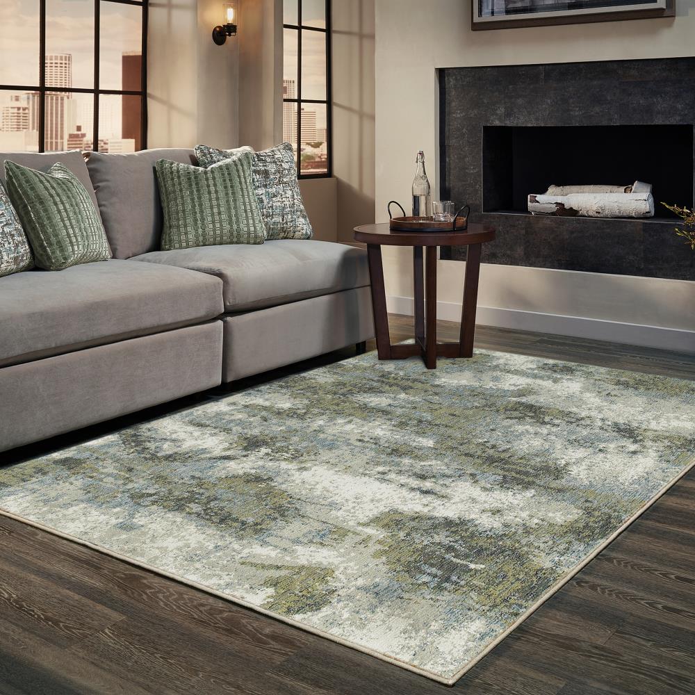 Archer Lane Hartford 5 x 7 (ft) Loomed Blue Rectangular Indoor Abstract Bohemian/Eclectic Pet Friendly Area rug