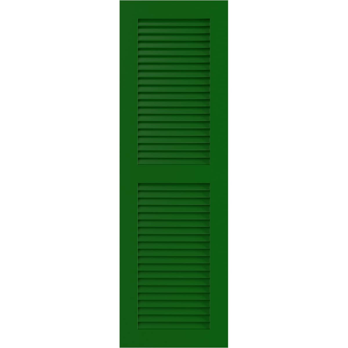Ekena Millwork 18-in W x 53-in H Viridian Green Louvered Exterior Shutters ( 2 -Pack )