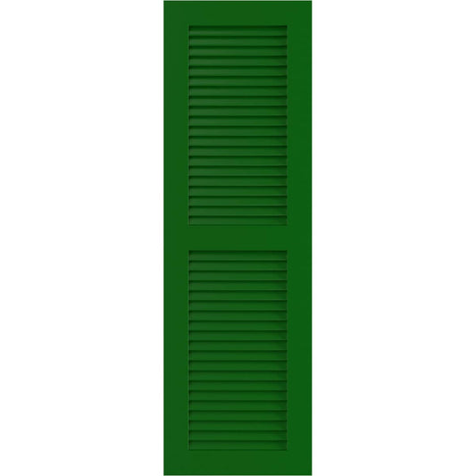 Ekena Millwork 18-in W x 53-in H Viridian Green Louvered Exterior Shutters ( 2 -Pack )