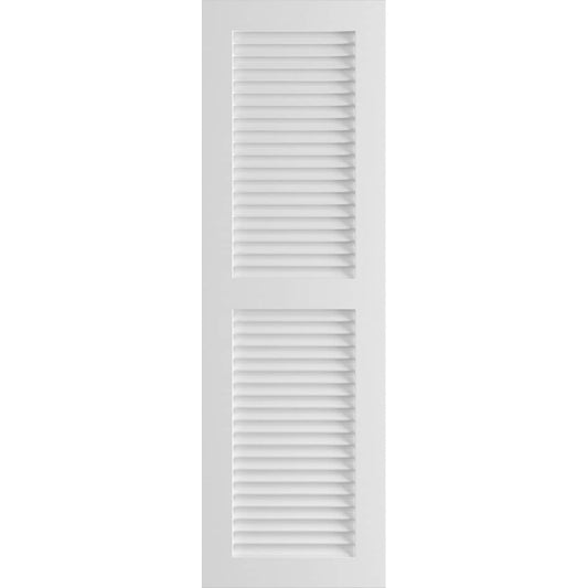 Ekena Millwork 18-in W x 80-in H Unfinished Paintable/Stainable Louvered Exterior Shutters ( 2 -Pack )
