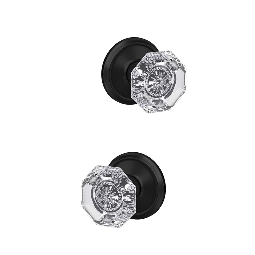 Schlage Custom Alexandria- Alden Matte Black Interior Bed/Bath Hall/Closet Combined Door Knob FC21 ALX 622 ALD