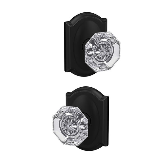Schlage Custom Alexandria- Camelot Matte Black Interior Hall/Closet Dummy Door Knob FC172 ALX 622 CAM