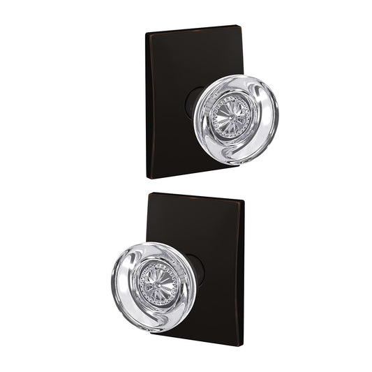 Schlage Custom Hobson- Century Aged Bronze Interior Bed/Bath Hall/Closet Combined Door Knob FC21 HOB 716 CEN