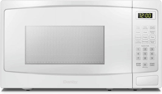1.1 Cu.Ft. Countertop Microwave In White - 1000 Watts, Family Size Microwave With Push Button Door