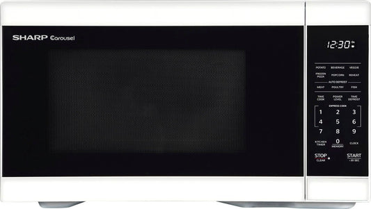 1.1 cu ft Countertop Microwave with 1000 watts and Auto Cook Features - White