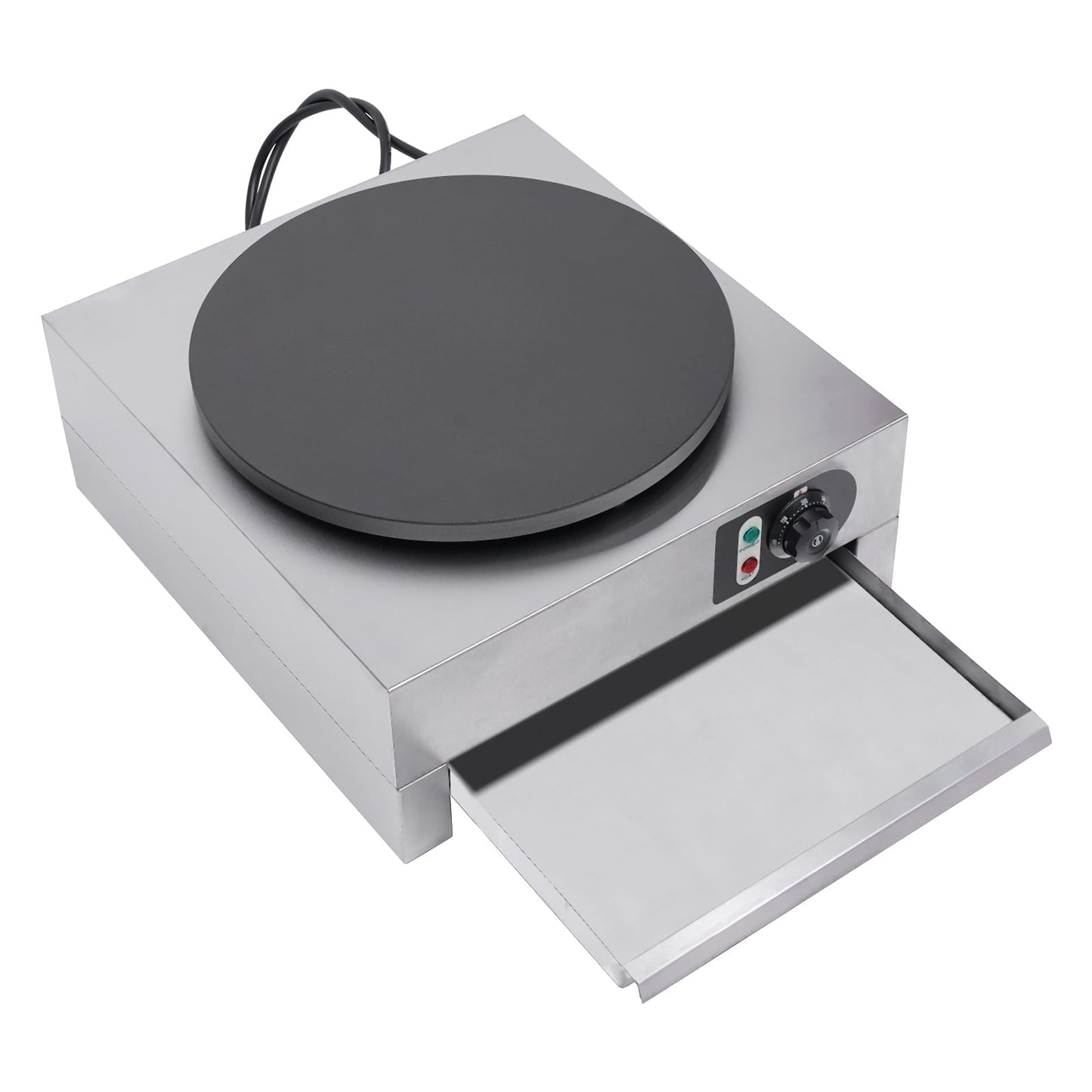 1.5KW Electric Pancakes Crepe Maker with Drawer Nonstick with Batter Spreader