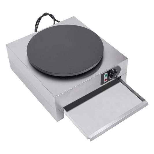 1.5KW Electric Pancakes Crepe Maker with Drawer Nonstick with Batter Spreader