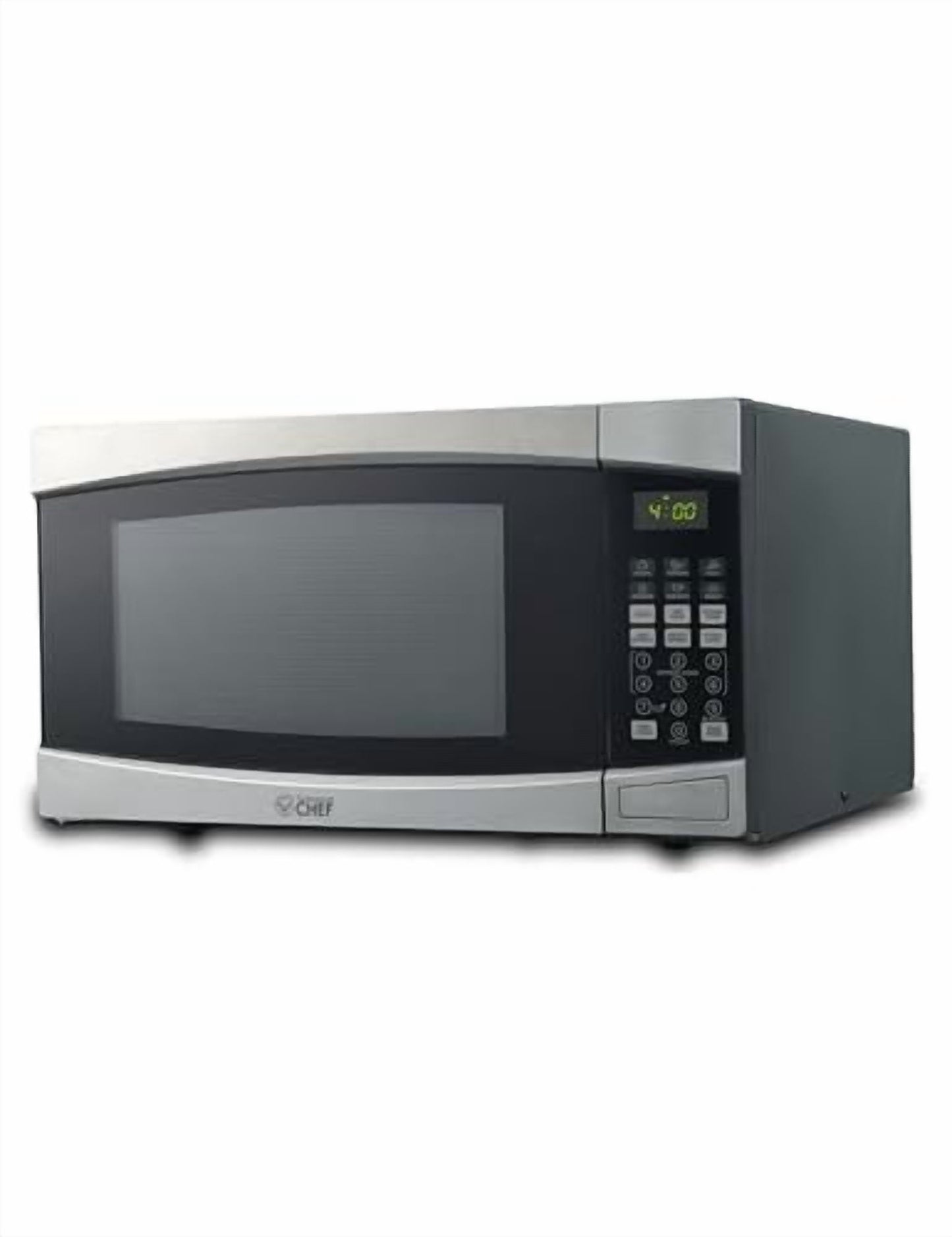 1.6 Cubic Foot Microwave with 10 Power Levels, Push Button, 1000 Watt Microwave with Digital Control Panels, Countertop Microwave with Timer, Stainless Steel