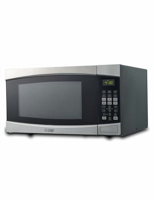 1.6 Cubic Foot Microwave with 10 Power Levels, Push Button, 1000 Watt Microwave with Digital Control Panels, Countertop Microwave with Timer, Stainless Steel