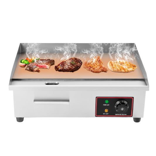 1.6kw Electric Griddle Portable Flat Top Outdoor Cooking BBQ Grill Table Stove for Making Pancakes, Crispy Bacon, Roasted Cheese