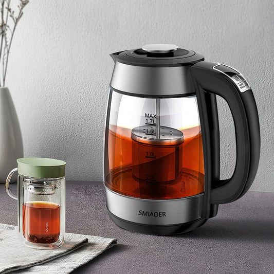 1.7 L Electric Tea Kettle with Infuser, Hot Water Boiler with Temperature Control, LED light, Auto Shut-Off & Boil-Dry Protection