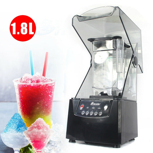 1.8L Commercial Soundproof Cover Blender Fruit Juicer Ice Smoothie Mixer Crusher 2600W