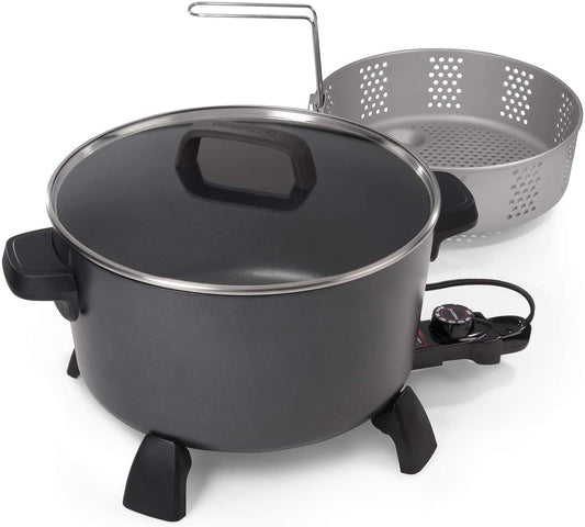 10-Quart XL Multi-Cooker, Steamer, Black Deep-Fryer