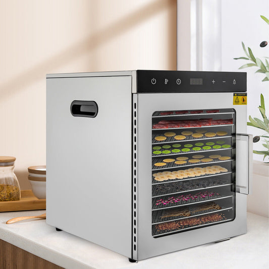 10 Trays Commercial Electric Food Dehydrator Fruit Jerky Herb Dryer 30-90℃ 800W Food Dehydrator