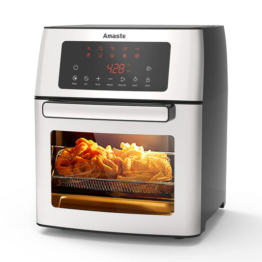 10-in-1 Air Fryer Oven, 1500W Electric Air Fryer with LED Digital Touchscreen, 16QT Stainless Steel Convection Oven, Rotisserie & Dehydrator