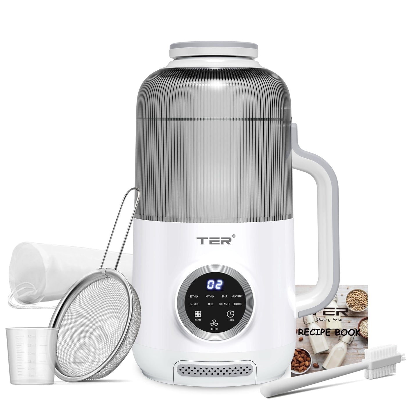 10-in-1 Nut Milk Maker Blender, Milkshake Maker 40oz Capacity, Auto Clean, Keep Warm, Homemade Plant-Based Milk, Almond, Cashew, Oat, Fruit