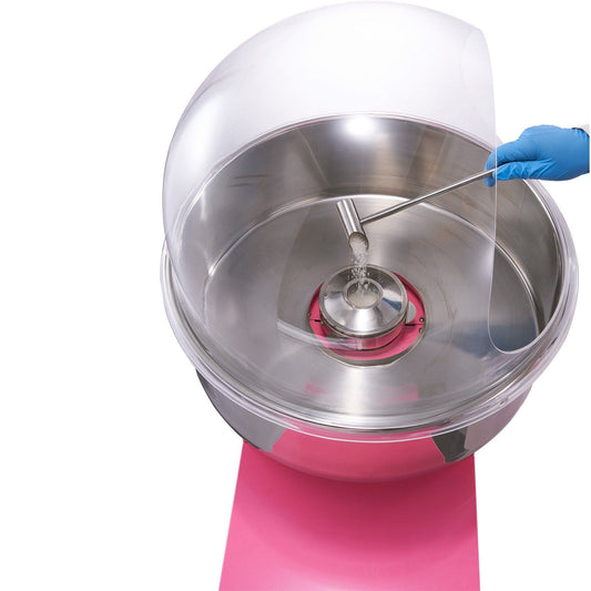 1000W Pink Cotton Candy Machine Cart with Bubble Shield, Commercial Floss Maker, Stainless Steel Bowl & Accessories for Parties, Kids Events – Home Use