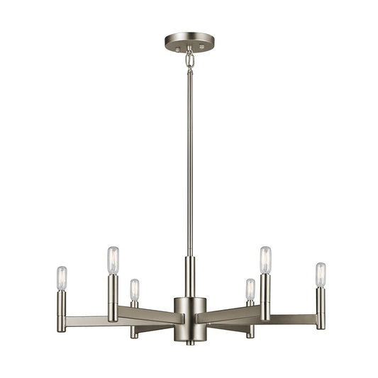 Kichler Erzo 6 -Light Antique Nickel Modern/contemporary For Use in Bedrooms, Dining Rooms, Foyers, Kitchens, Living Rooms Chandelier