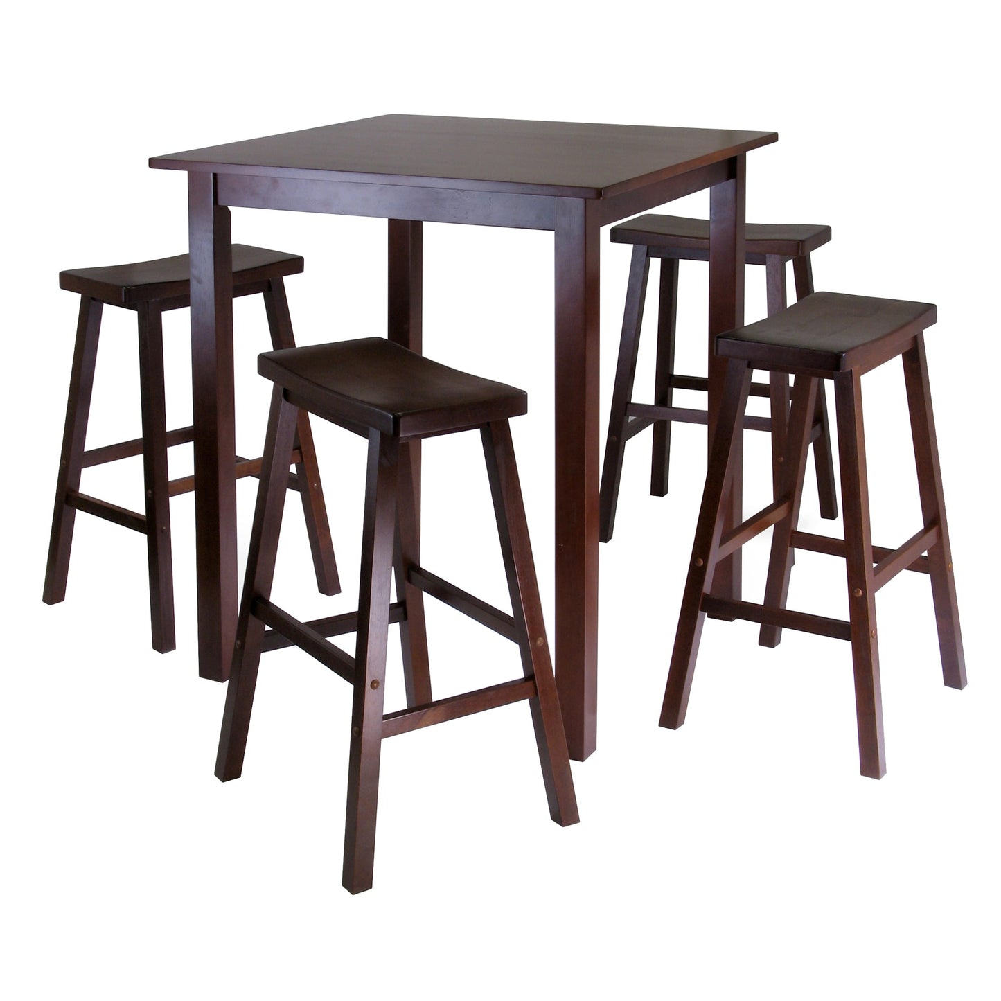 Winsome Wood Parkland Walnut Transitional Dining Room Set with Square Table ( Seats 4 )
