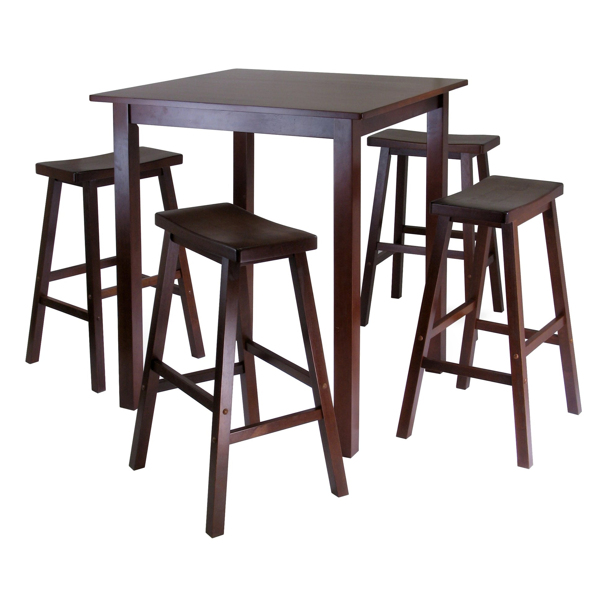 Winsome Wood Parkland Walnut Transitional Dining Room Set with Square Table ( Seats 4 )