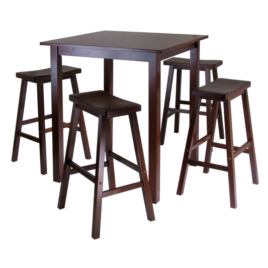 Winsome Wood Parkland Walnut Transitional Dining Room Set with Square Table ( Seats 4 )