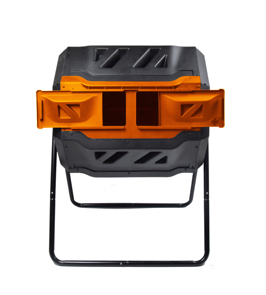 Genesis 42 Plastic Tumbler Composter, Child Safe, Black, Latching Lid, Outdoor, 37-in H GEN-C42-OR