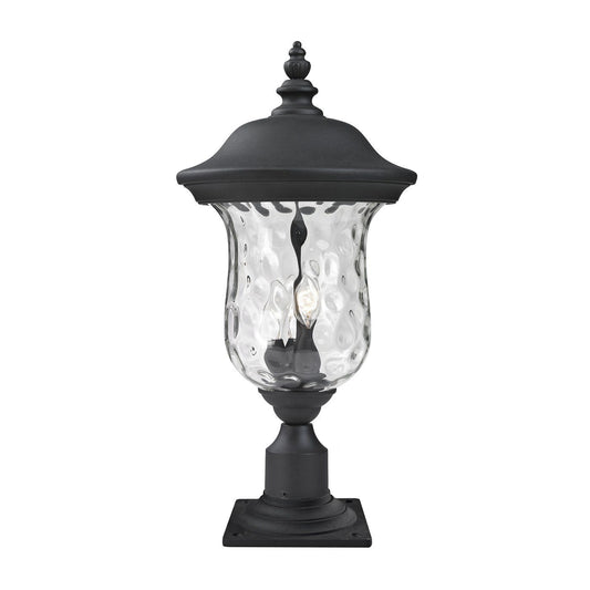 Z-Lite Armstrong 25.5-in Black Traditional Outdoor Pier mount
