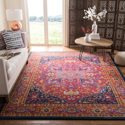 Safavieh Evoke Livia 12 x 18 (ft) Loomed Fuchsia/Orange Rectangular Indoor Distressed/Overdyed Vintage Area rug
