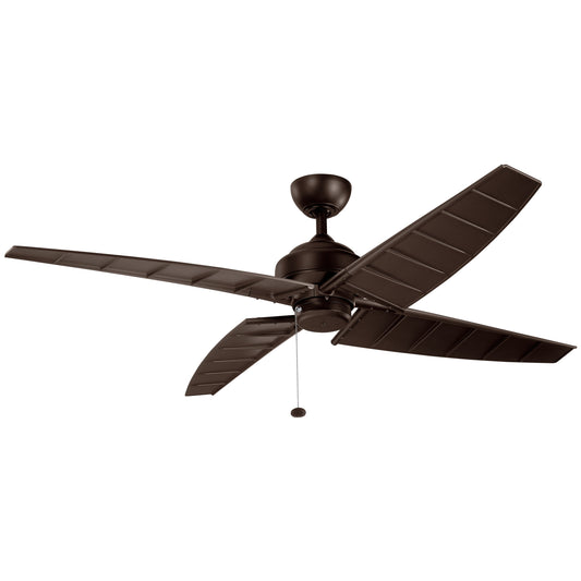 Kichler Surrey 60-in Outdoor Satin Natural Bronze with Satin Natural Bronze Blades Ceiling Fan Light Kit Compatible ( 4 -Blade ) 1336938