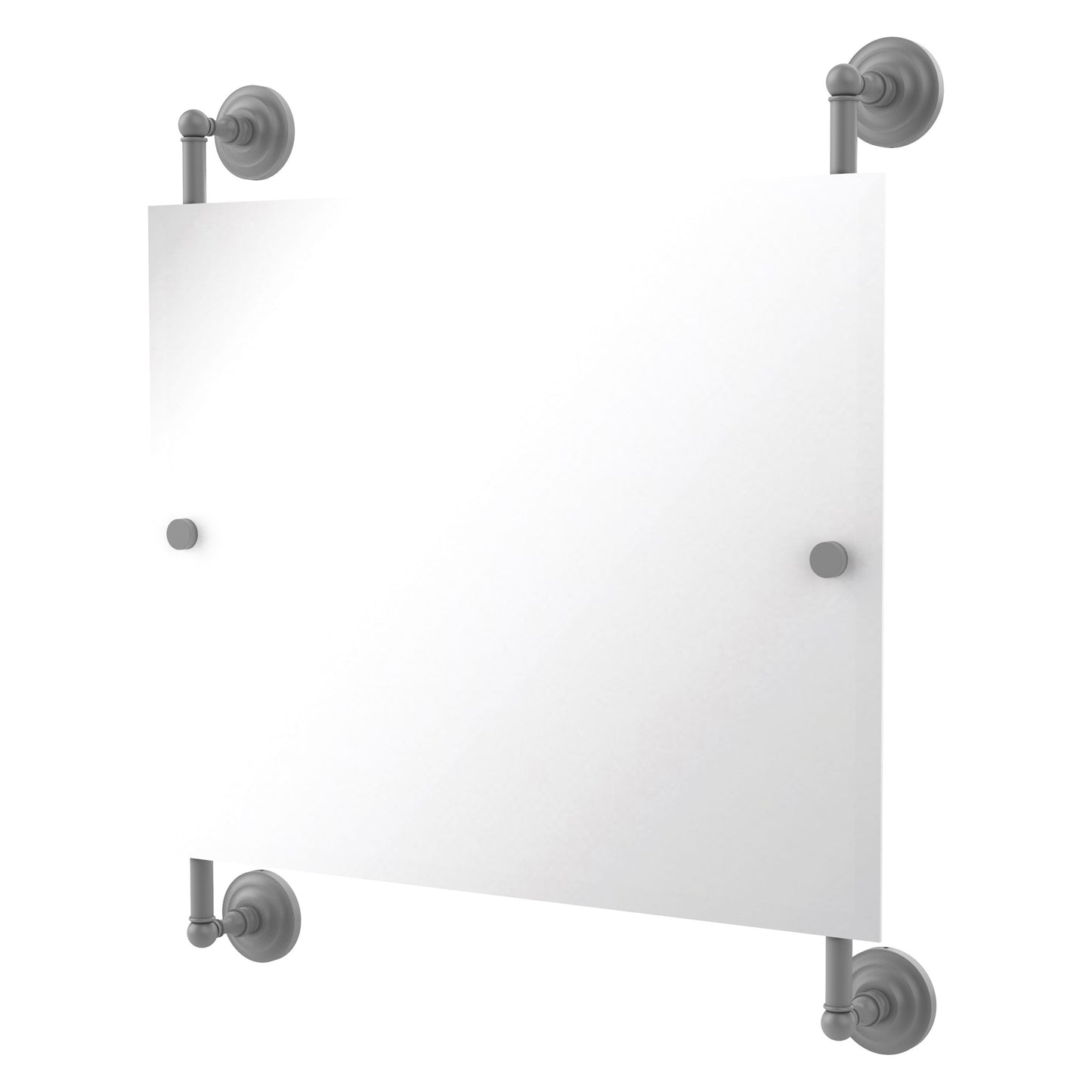 Allied Brass Prestige Que New 26-in x 29-in Beveled Frameless Rectangle Bathroom Vanity Mirror ( Matte Gray )