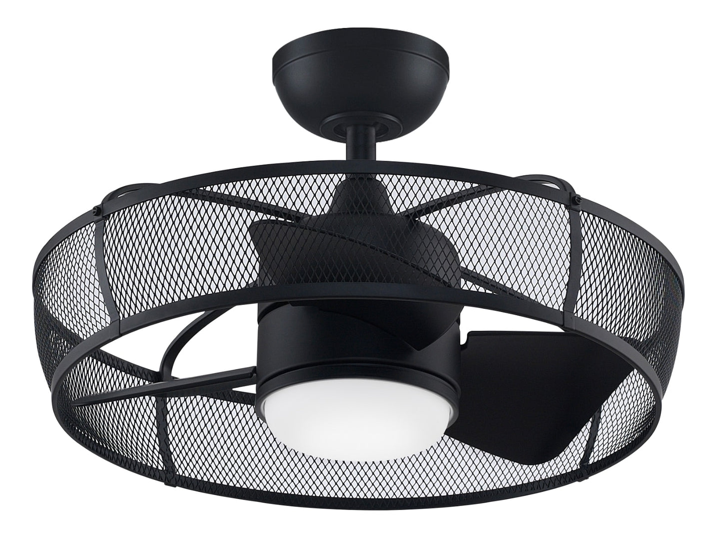 Fanimation Henry 20.0-in Integrated LED Outdoor Black with Black Blades Fandelier Ceiling Fan With Light - Remote Included ( 3.0 -Blade )