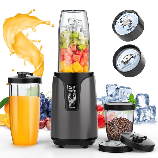 10PCS Personal Blender, Portable Blender Mixer with 6-Leaf Blade, 2 BPA-Free 20 Oz To-Go Cups, Juice Blender Set for Shakes, Smoothie, Frozen Drink, Sauces,Spices