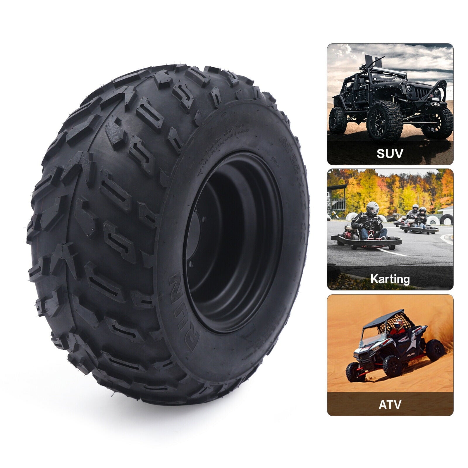 10in ATV Wheels Tire 22x10-10 Tire Rim for 200cc 250cc UTV Off road 55x55x23cm 10 Inch ATV Tire Black for ATVs And Go Karts As Front Or Rear Tire 10in ATV Wheels Tire 22x10-10 Tire Rim