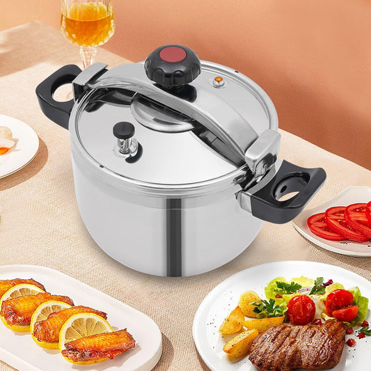 11 Quart Stainless Steel Pressure Cooker with Alarm, 60Kpa High Pressure, All Stovetop Compatible