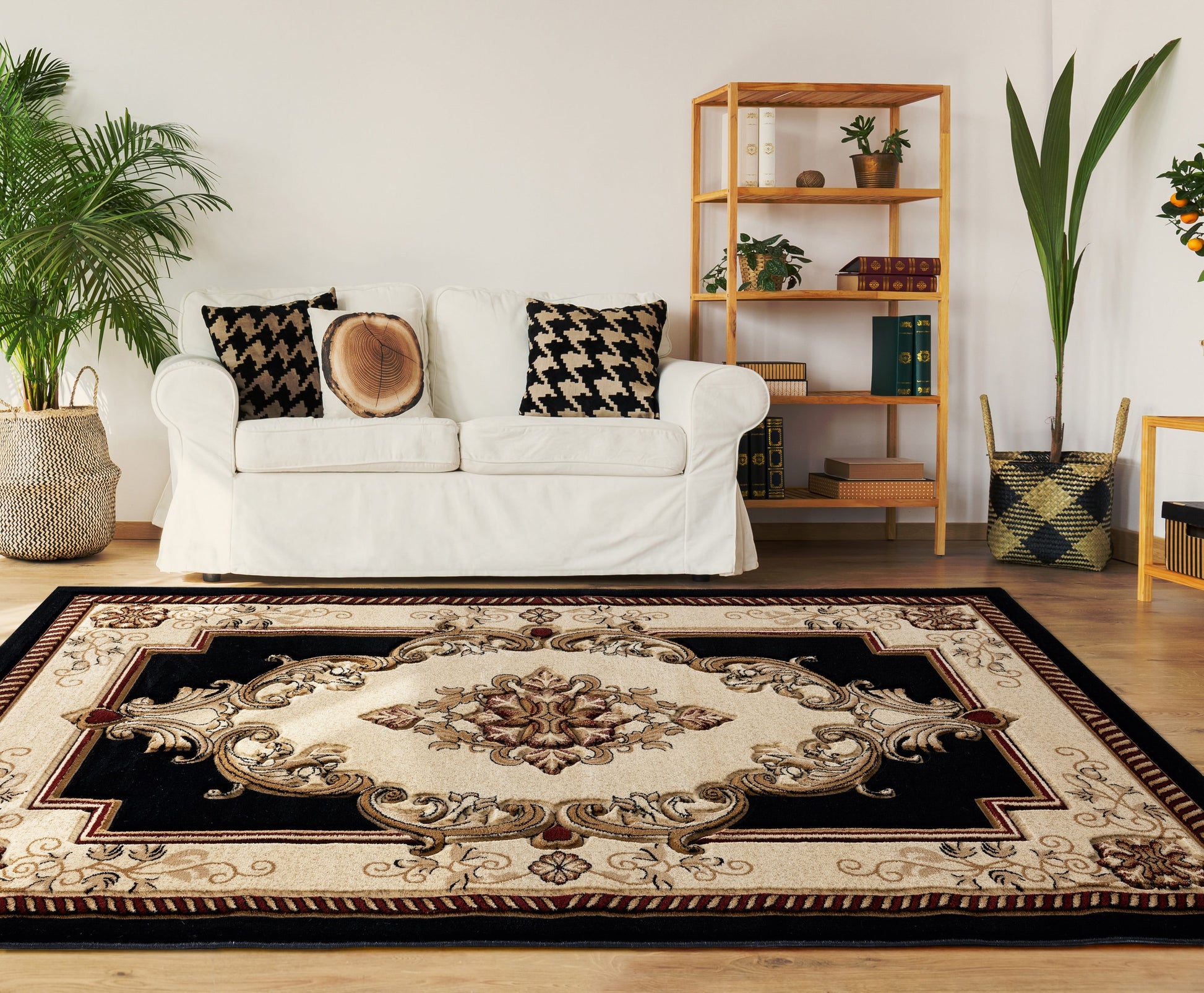 United Weavers Of America Bristol 8 x 8 (ft) Black Round Indoor Medallion Area rug