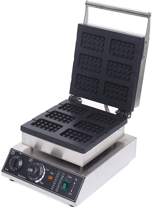 110V Waffle Maker,6 Molds Mini Waffle Iron Machine,Electric Non-Stick Waffle Baker,0~5 Min & 50-300°C Donut Dessert Maker for Kids (Waffle Maker)