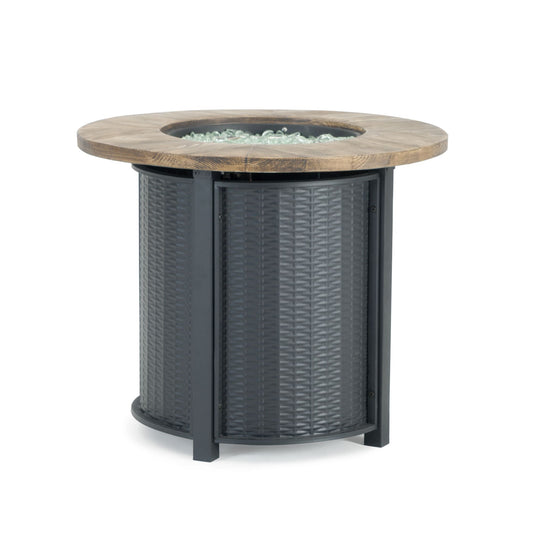 Sego Lily Logan 30-in W 40000 Maximum BTUs Aluminum Round Liquid propane Fire pit table